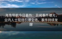 海角导航今日最热：丑闻事件曝光，业内人士现场引爆全场，事件持续发酵