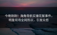 今晚刚刚！海角导航实锤花絮事件，明星现场全网热议，引发众怒