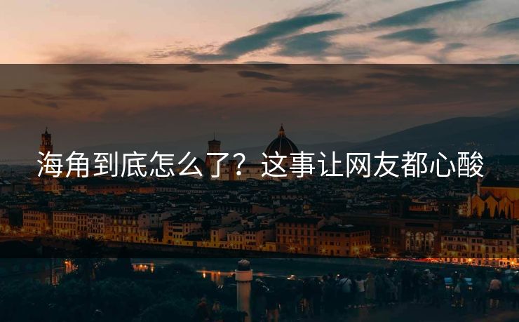 海角到底怎么了？这事让网友都心酸