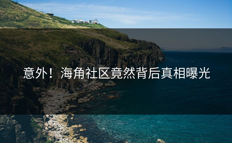 意外！海角社区竟然背后真相曝光